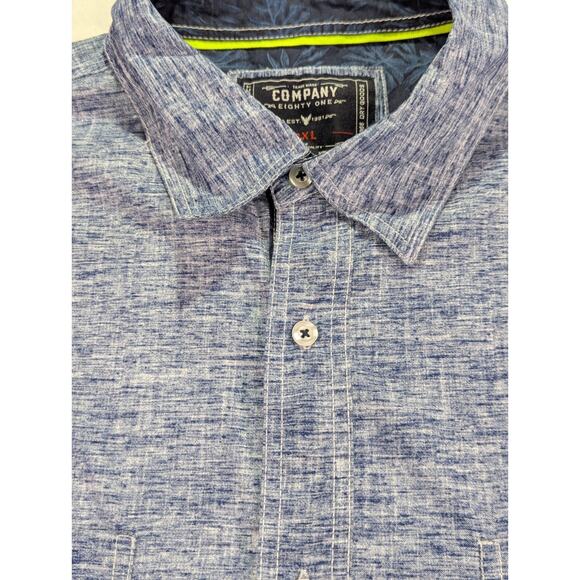Company Eighty One RN 64866 Size 3XL Blue Short Sleeve Button Up w/Pearl Button - Picture 5 of 13